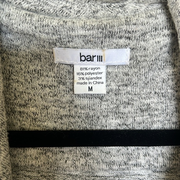 Bar III Open Front Cardigan Sweater Zip Pockets - Picture 4 of 5